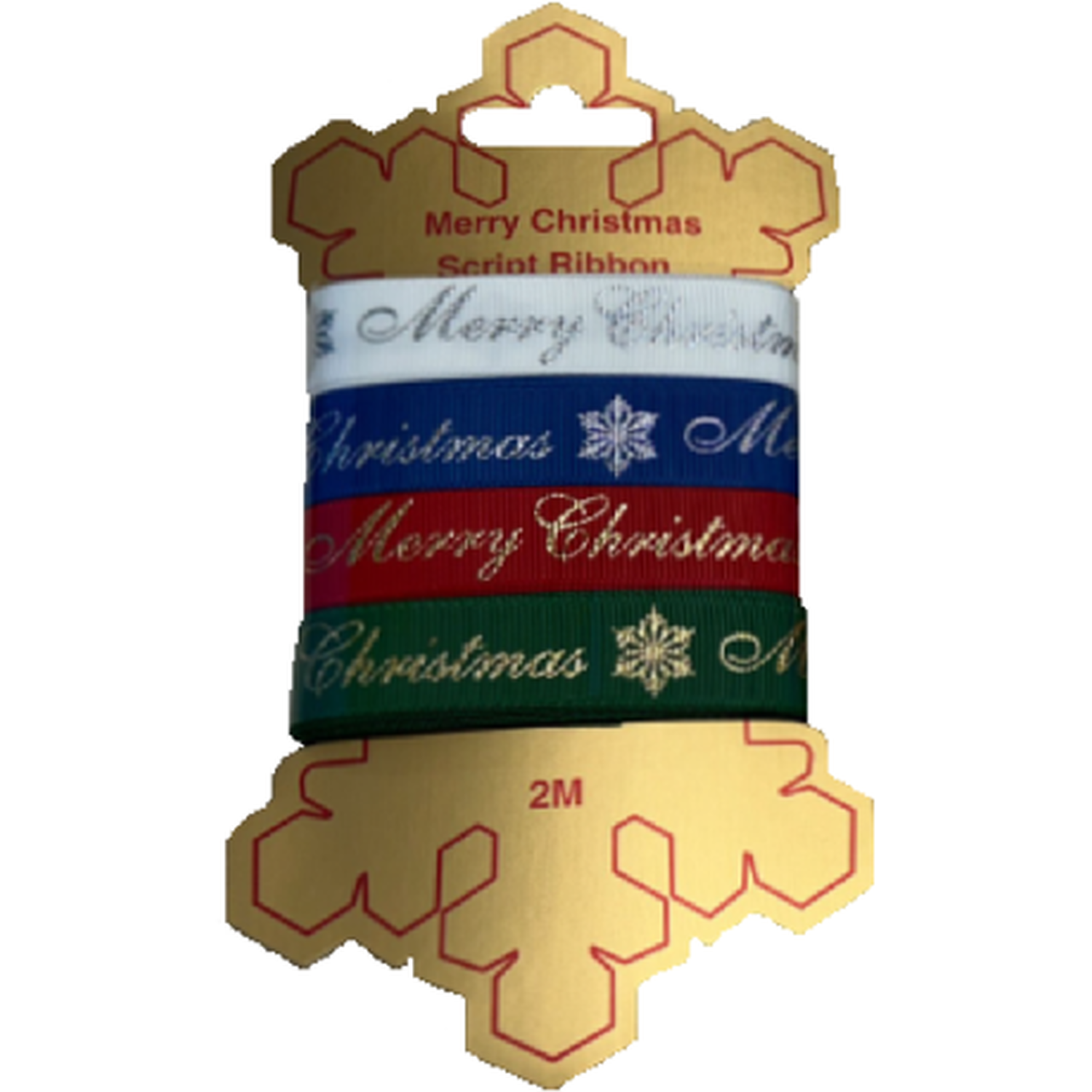 Pack of 4 Merry Christmas Script Ribbons Image