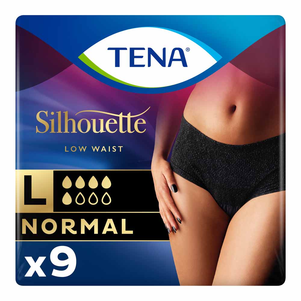 TENA Lady Silhouette Normal Black Incontinence Pants Large 9 Pack Image