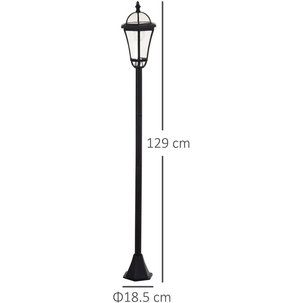 Outsunny 2 Pack Black LED Solar Powered Lamp Post Lights Image 7