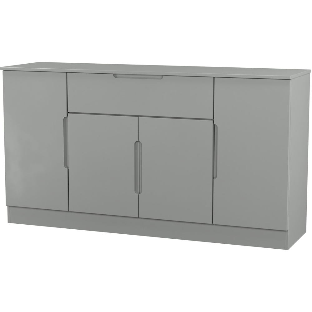 Crowndale Milan 4 Door Single Drawer Dusk Grey Wide Sideboard Ready Assembled Image 4