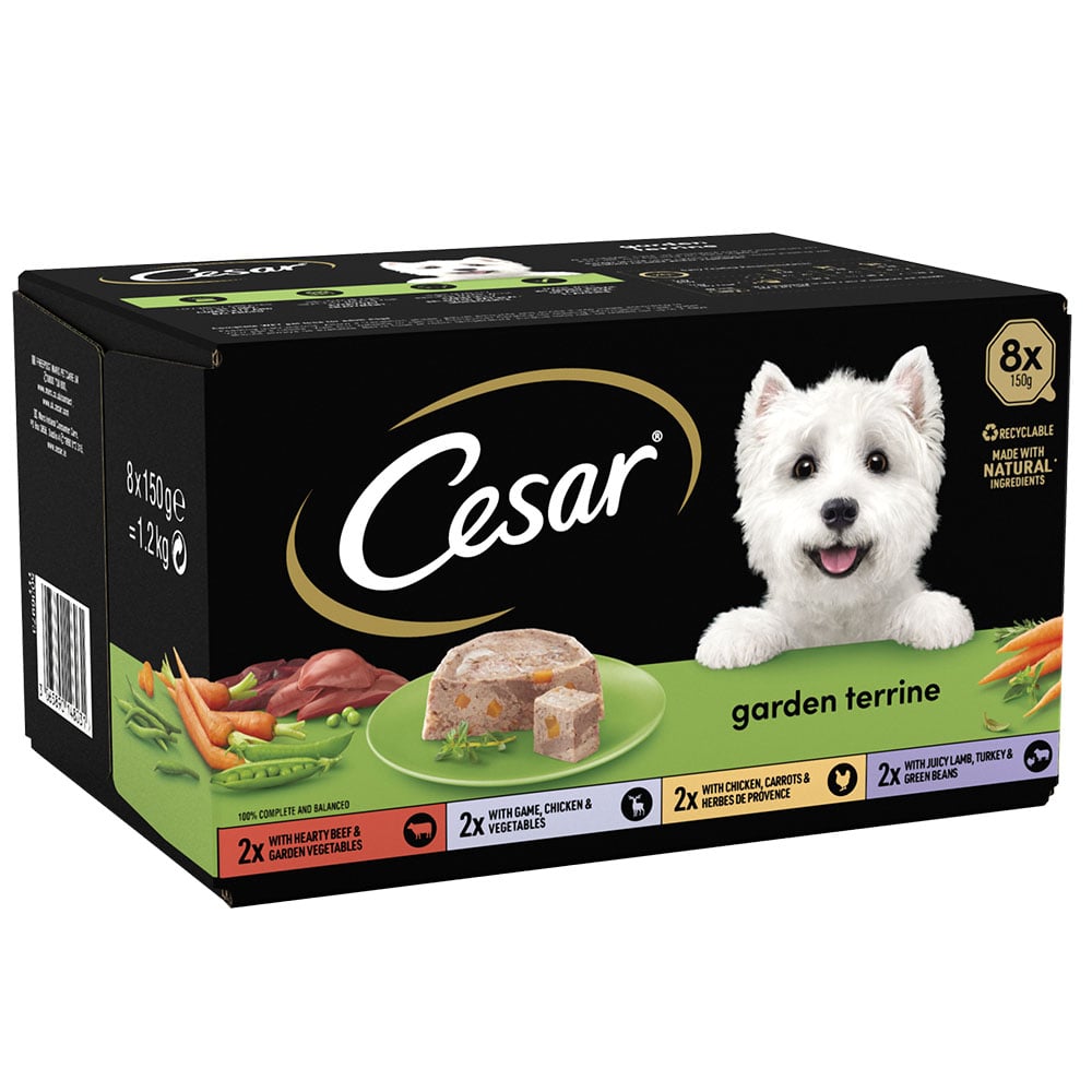 Cesar Garden Terrine Selection Dog Food Trays 150g Case of 3 x 8 Pack Image 4