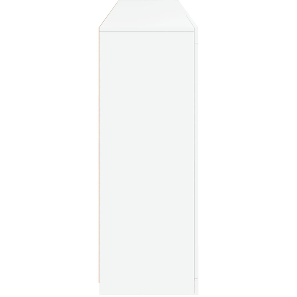 vidaXL 4 Door 8 Shelf White LED Sideboard 3 Piece Image 5
