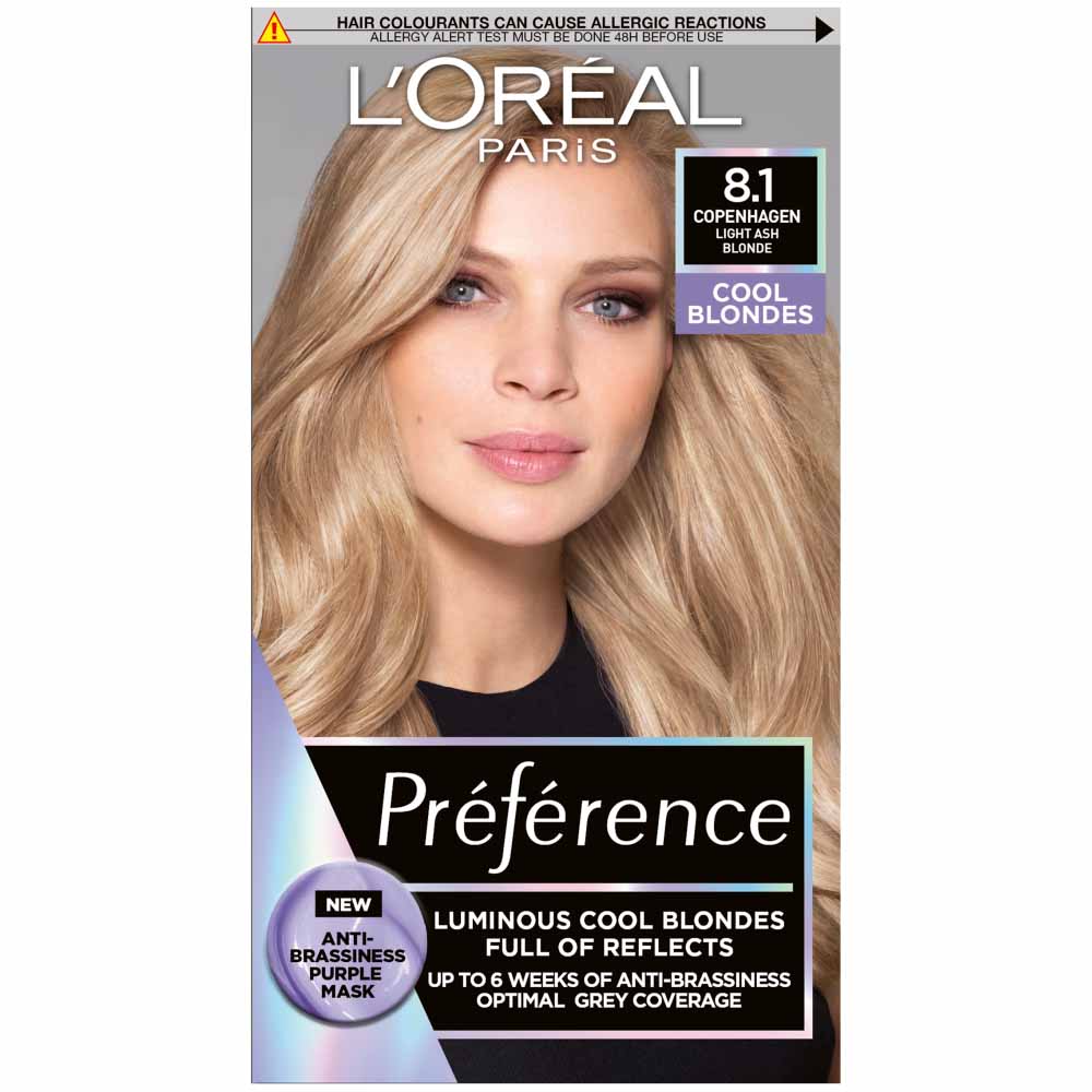 L'Oreal Paris Preference 8.1 Copenhagen Light Ash Blonde Permanent Hair Dye Image 1