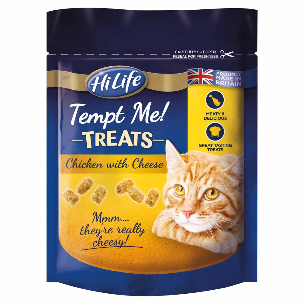 HiLife Tempt Me! Chicken and Cheese Cat Treats 60g Image