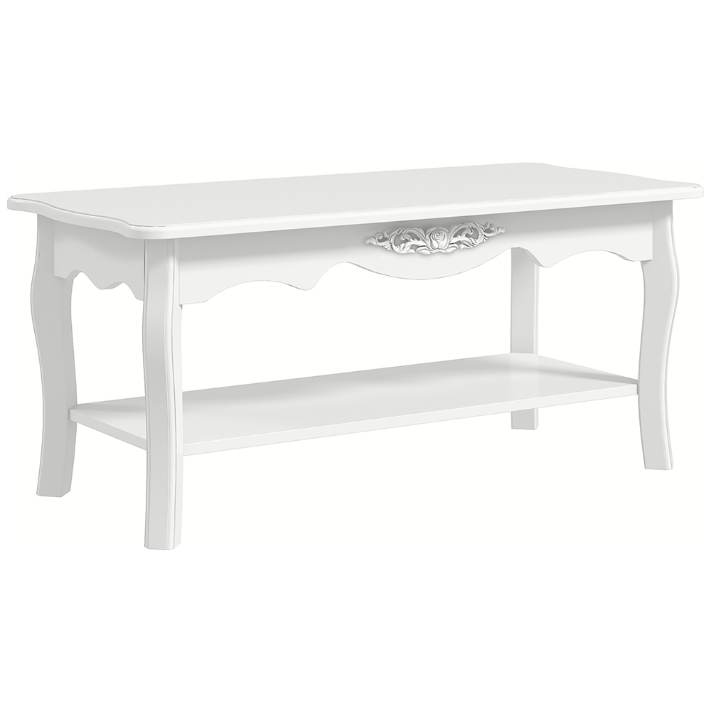 Portland White Wooden Coffee Table Image 2