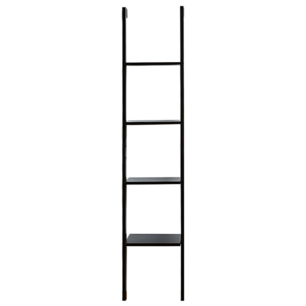 Living and Home 4 Tier Black Wall Hanging Ladder Shelf Image 3