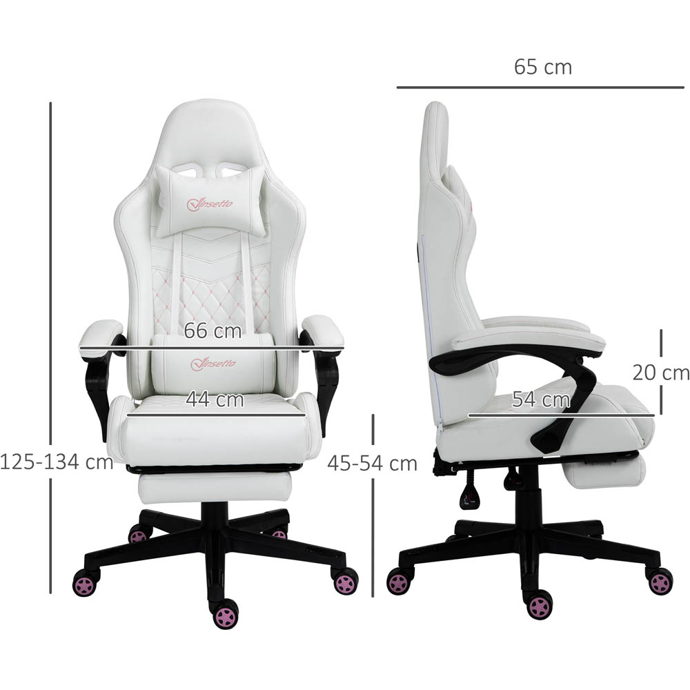 Portland White PU Leather Swivel Gaming Chair Image 7