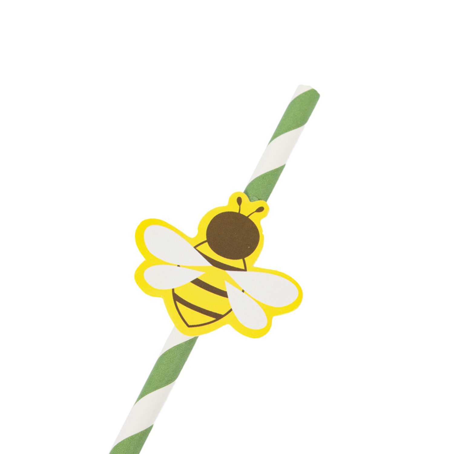 Pack of 12 Lemon Paper Straws  - Multicolour Image 3