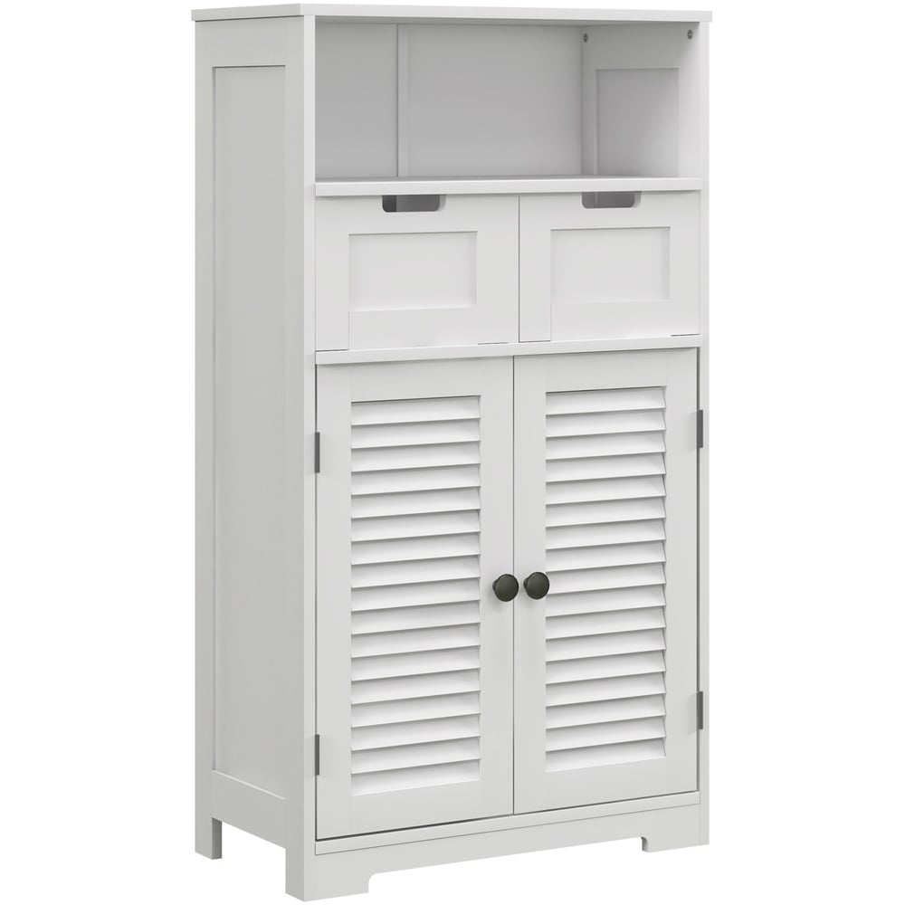 Portland White 2 Door 2 Drawer Bathroom Floor Cabinet Image 2