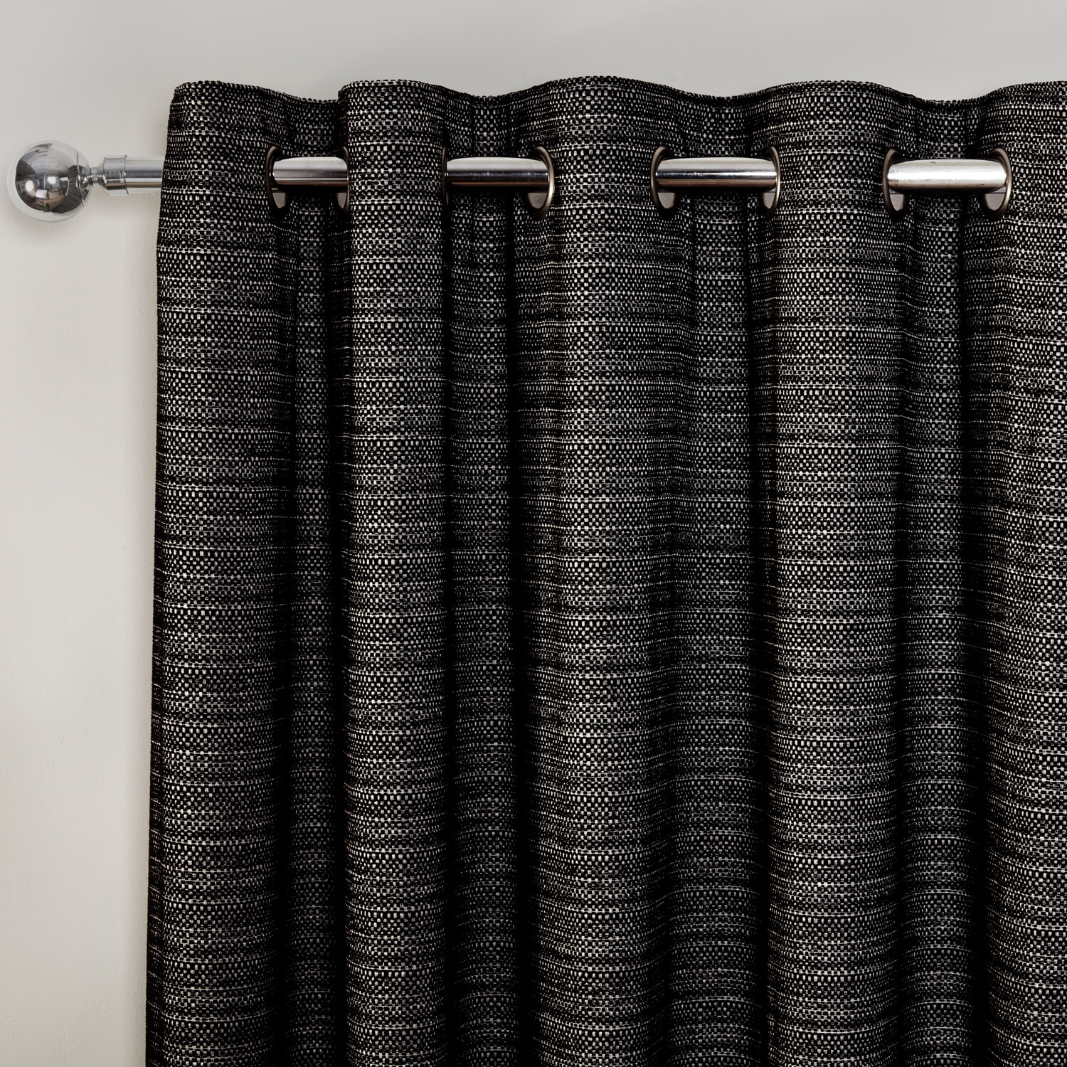 Halden Eyelet Curtain Black 229cm Image 3