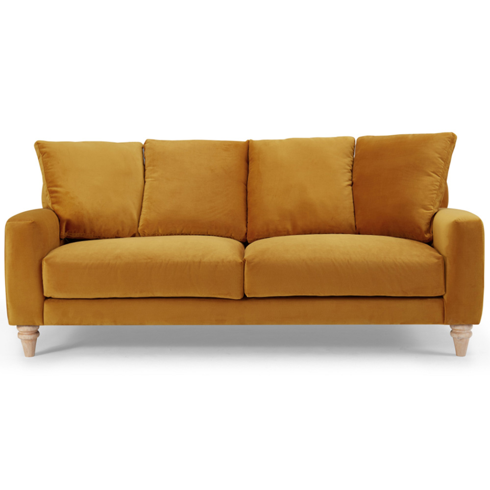 Home Detail Covent 3 Seater Mustard Gold Velvet Sofa Image 3