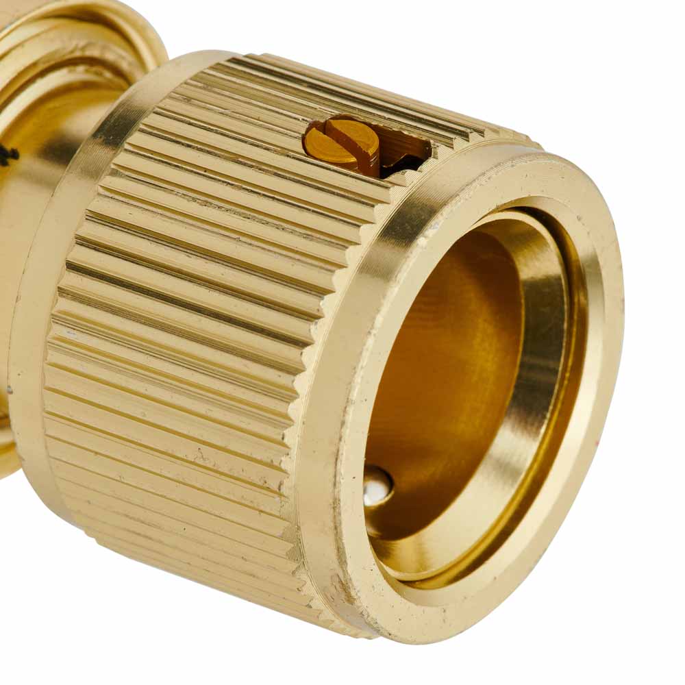 Wilko Brass Effect Hose Connector Female with Waterstop Wilko