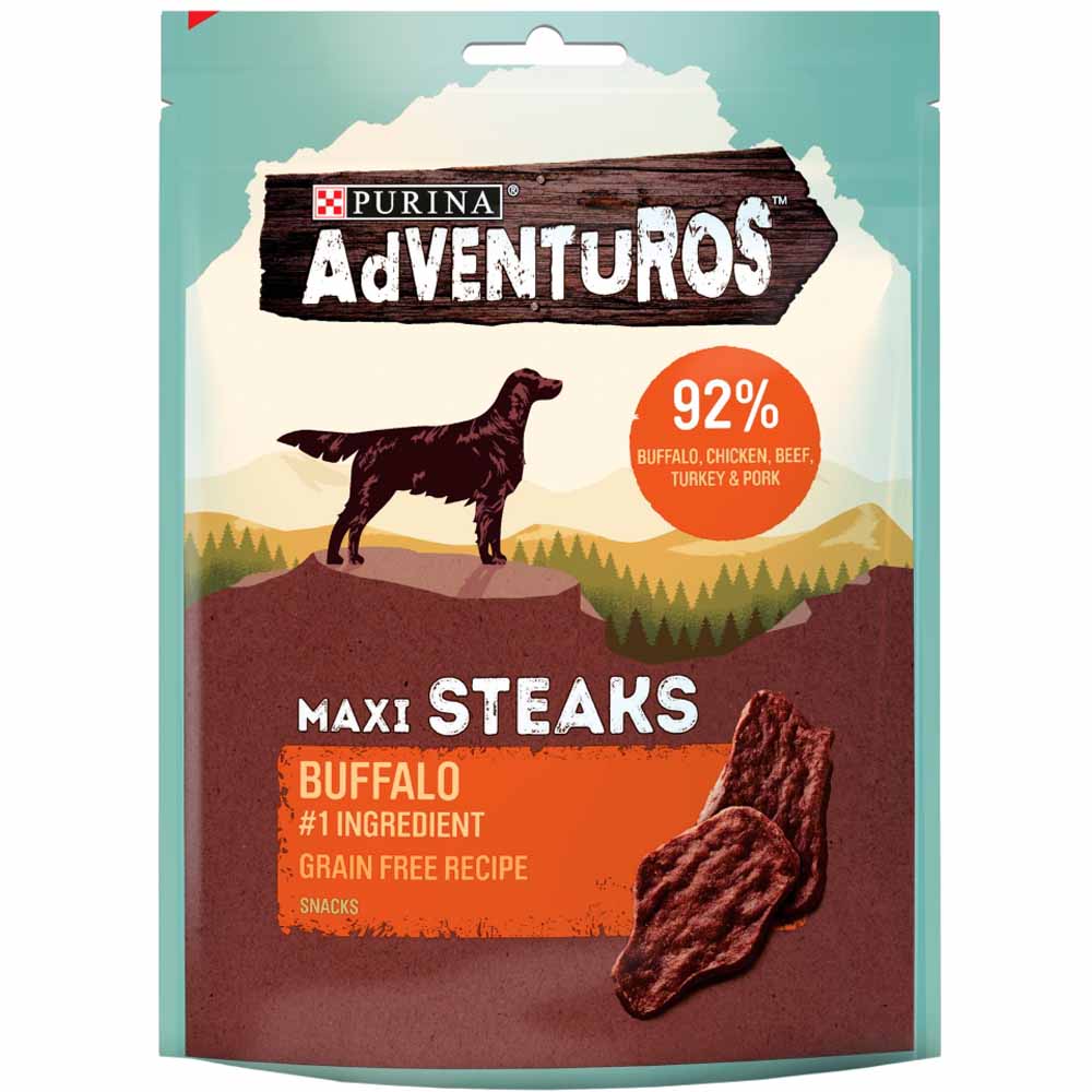 Purina Adventuros Maxi Steaks Buffalo Dog Treats 100g Image 1