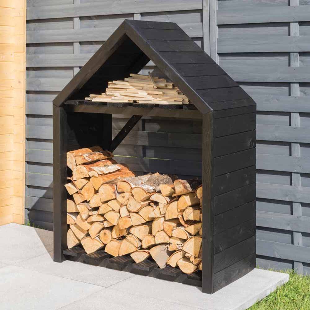 Rowlinson Black Wooden Log Store Image 3