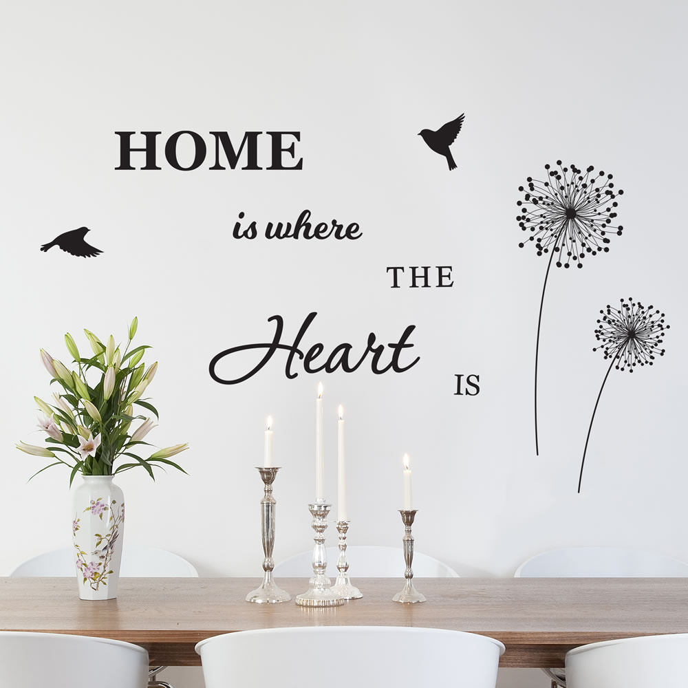 Wilko Wall Stickers Home Is Where The Heart Is Wilko