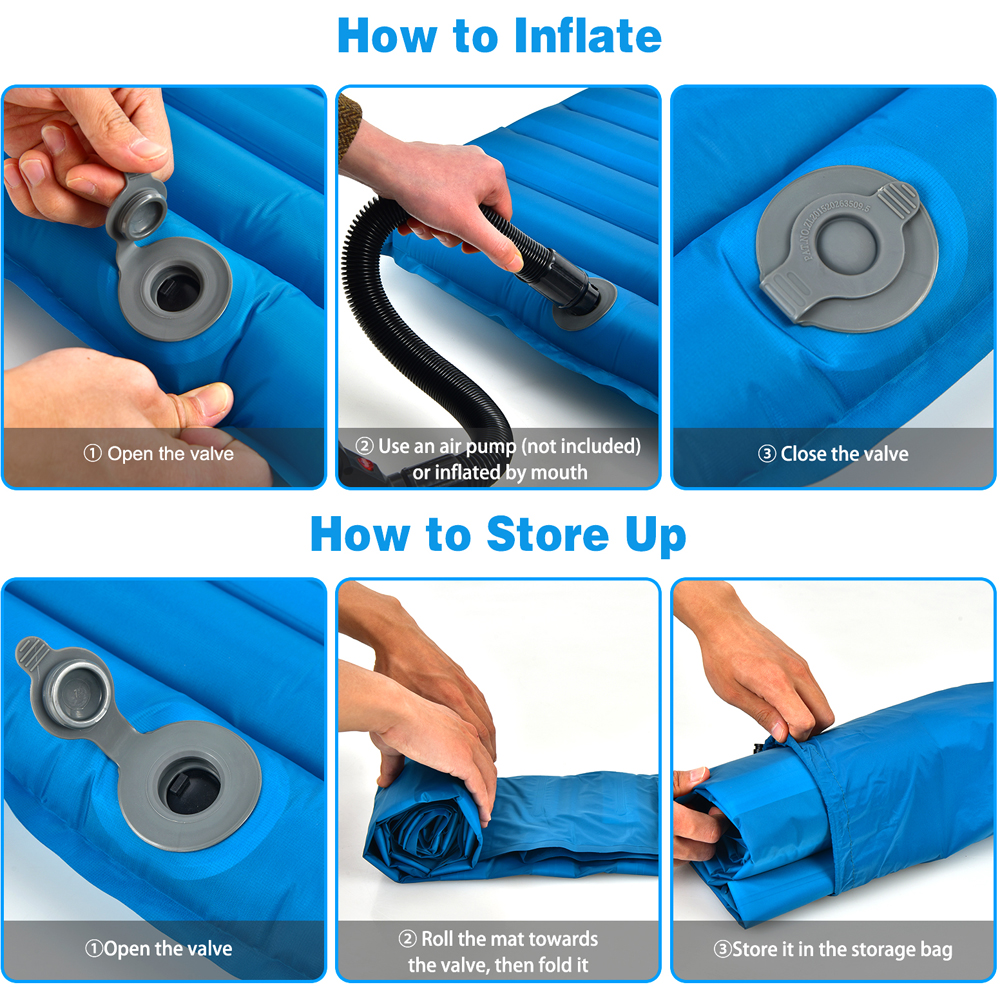 Costway Blue Inflating Camping Mat Image 5