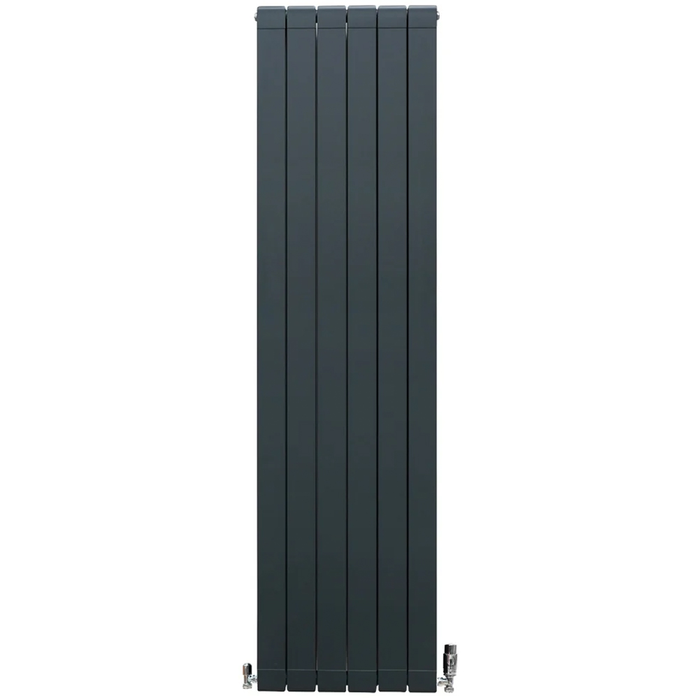 Monster Shop 8783BTU Anthracite Grey Aluminium Radiator with Valves 1800 x 475mm Image 1