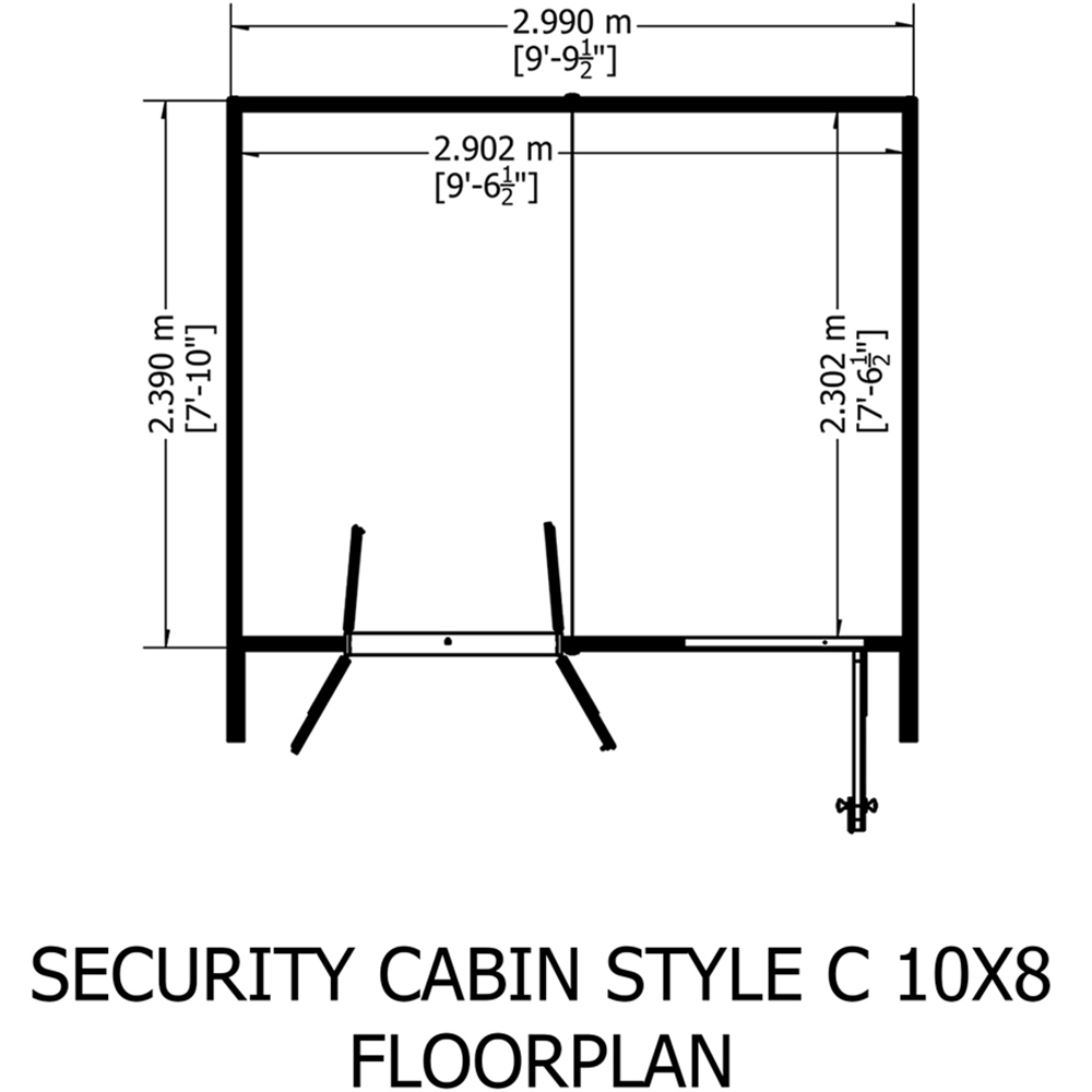 Shire 10 x 8ft Shiplap Style C Security Cabin Apex Garden Shed Image 6