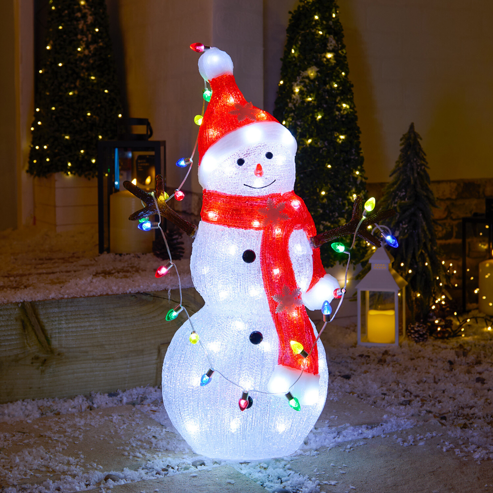 Acrylic Christmas Snowman Decoration Image 1