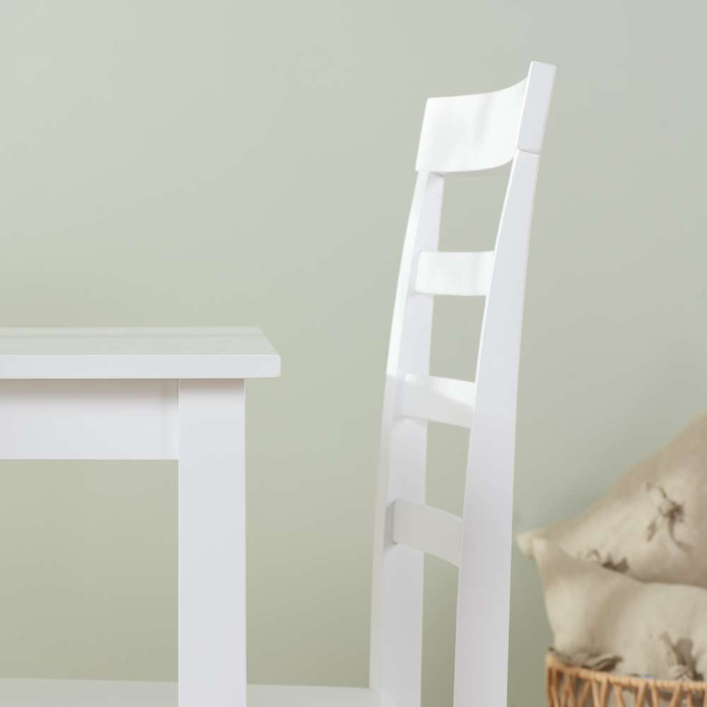 Upton Set of 2 White Ladder Back Chair Image 6