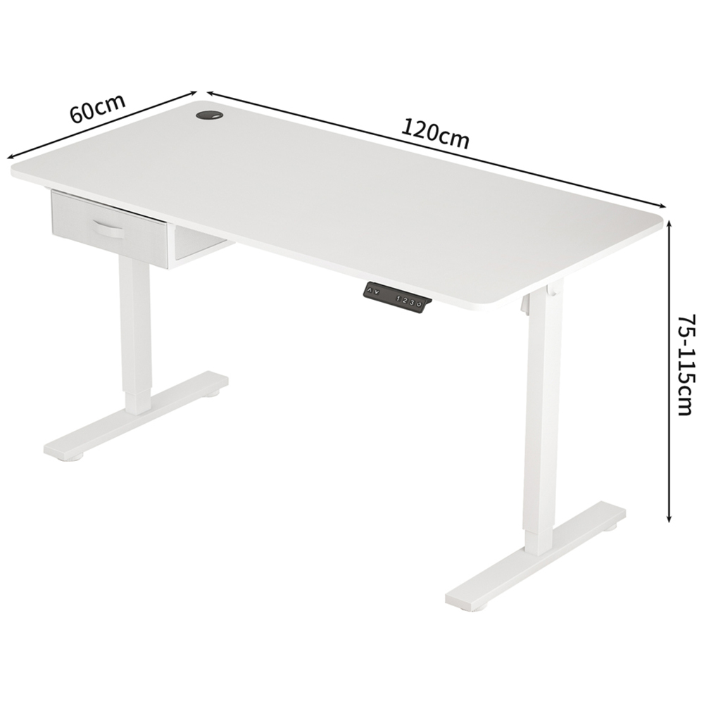 wilko Easton Height Adjustable Electric Computer Desk White Image 9