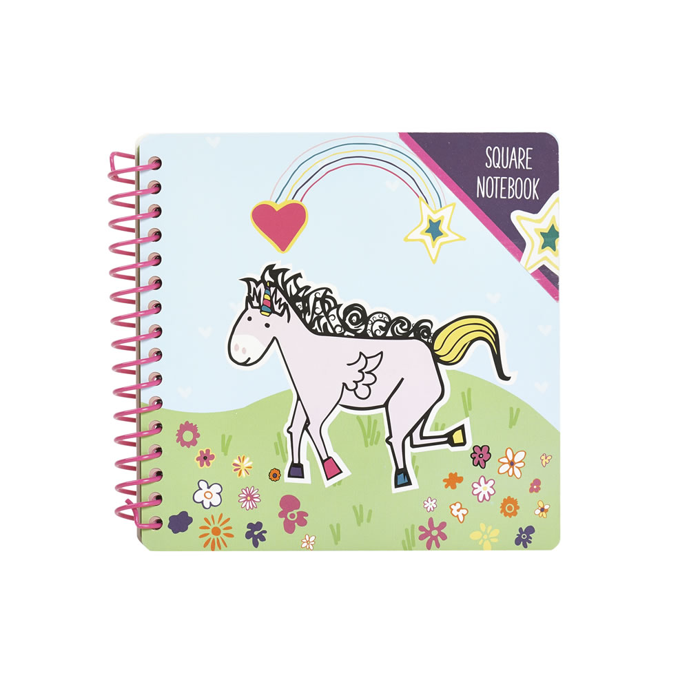 Wilko Unicorns A6 Square Notebook Image 1
