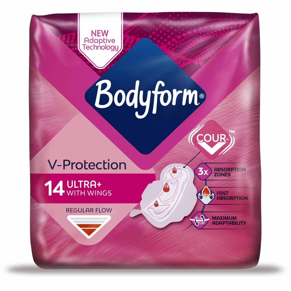 Bodyform Ultra Normal Wings Sanitary Towels 14 pack Image 1