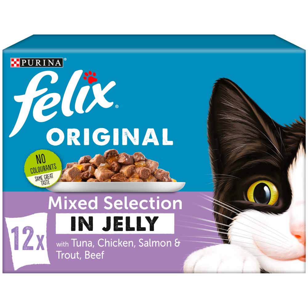 Felix Original Mixed Selection in Jelly Cat Food 12 x 100g Image 1