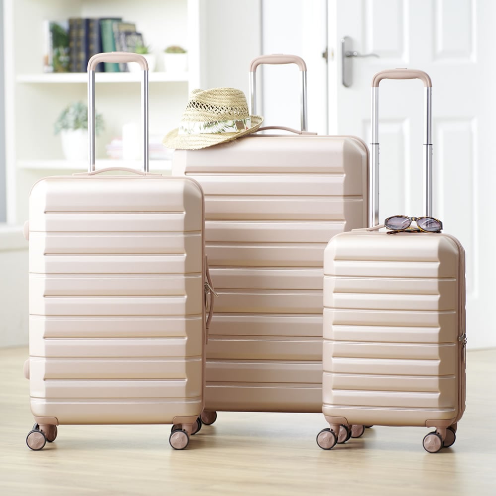 Wilko Hard Shell Rose Gold Suitcase Bundle Wilko