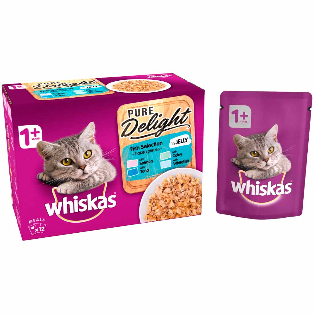 Whiskas Pure Delight Senior Cat Food Pouches Fish in Jelly 12 x 85g Image 3