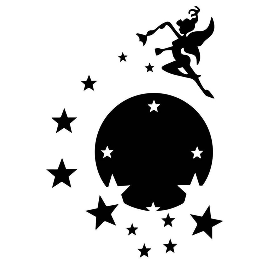 Walplus Flying Fairy Tinker Bell with Stars Mirror Wall Stickers Image 1