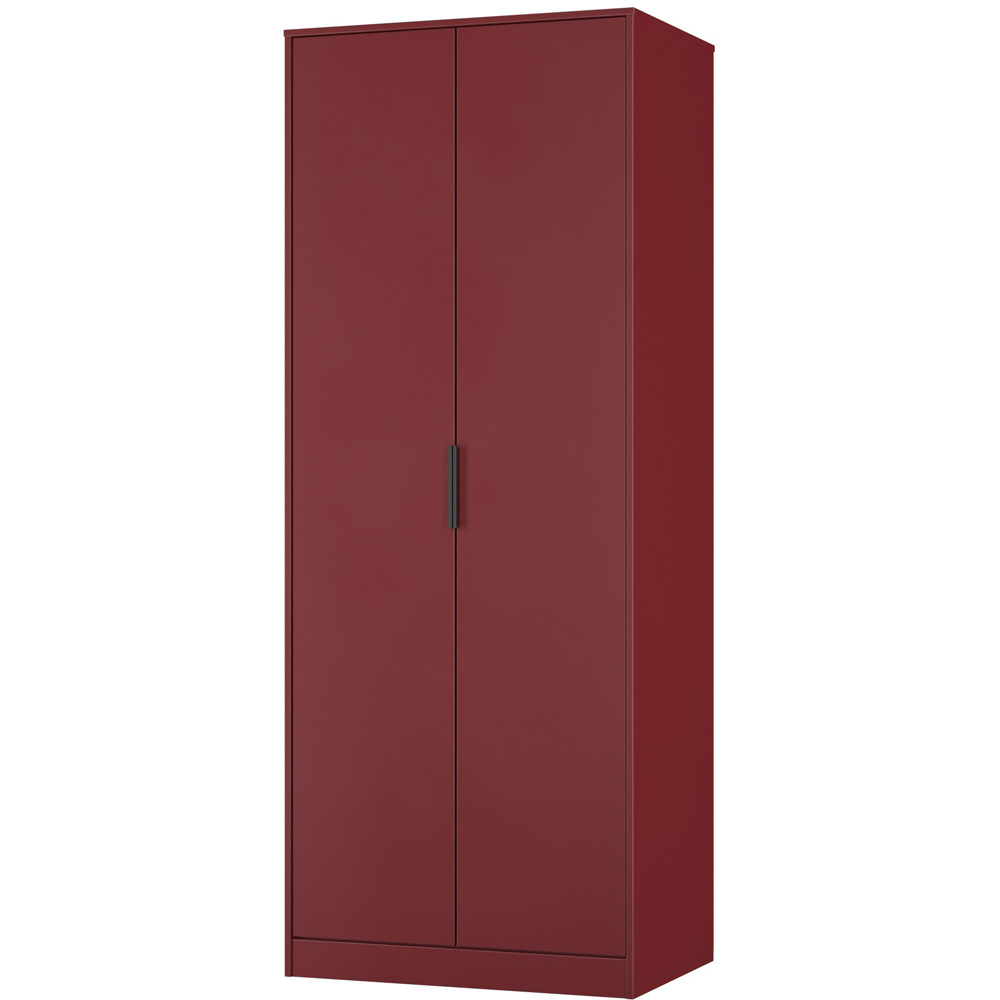 Crowndale Hong Kong 2 Door Red Matt Tall Wardrobe Ready Assembled Image 2
