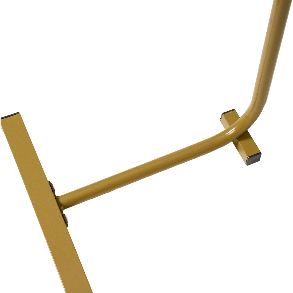 Living and Home Black and Gold Marble Effect C-Shape Side Table Image 8