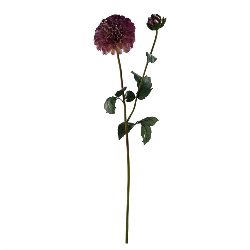 Leaf Pretty Pink Dahlia Artificial Flower Bundle with Glass Vase 50cm 9 Pack Image 3