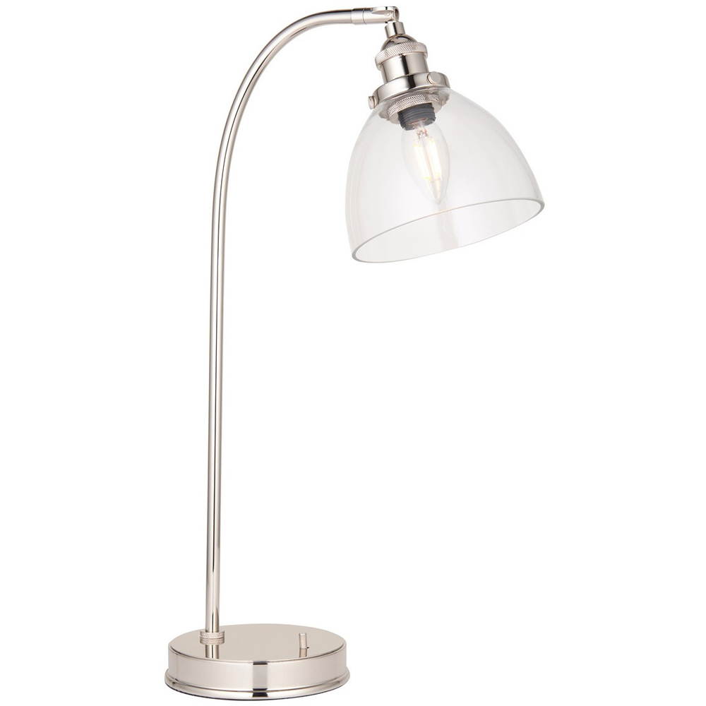 Merano Parma Bright Nickel Clear Glass Table Lamp Image 3
