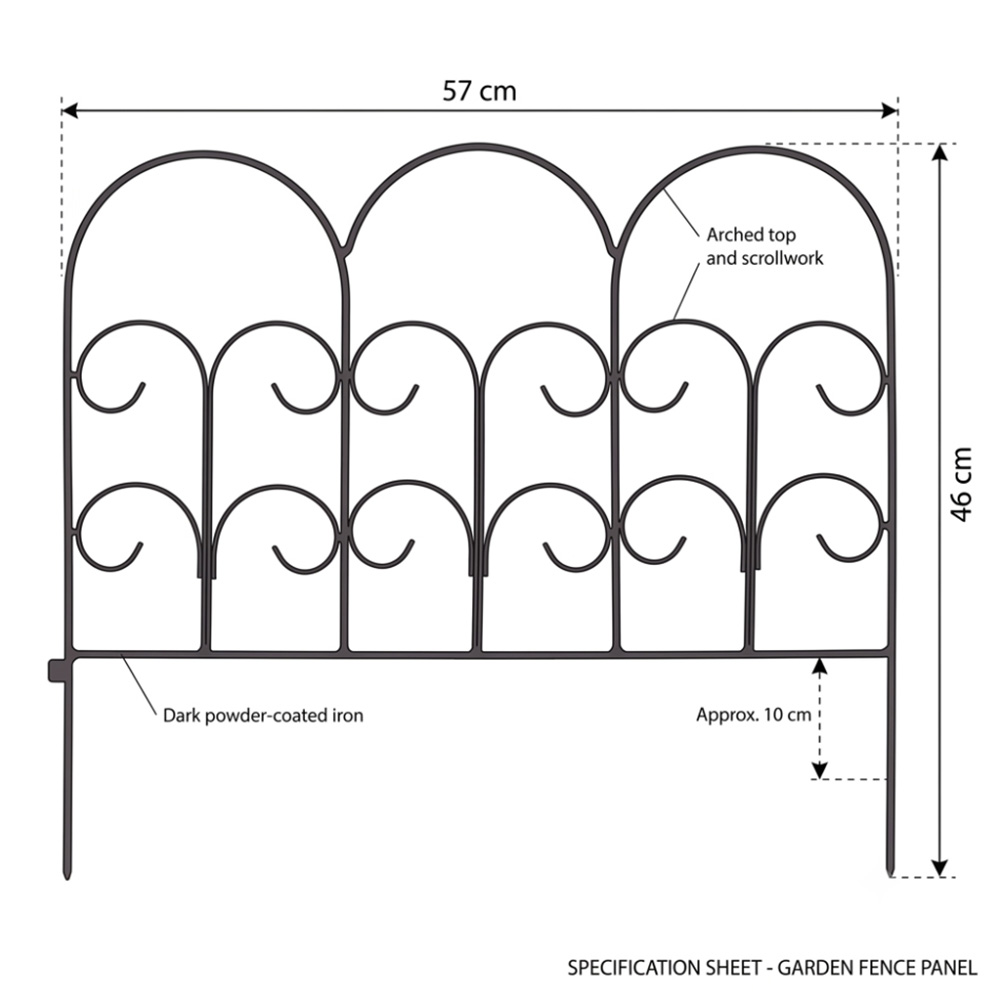 Garden Gear Clarence Finial 57 x 46cm 4 Pack Metal Garden Border Image 5