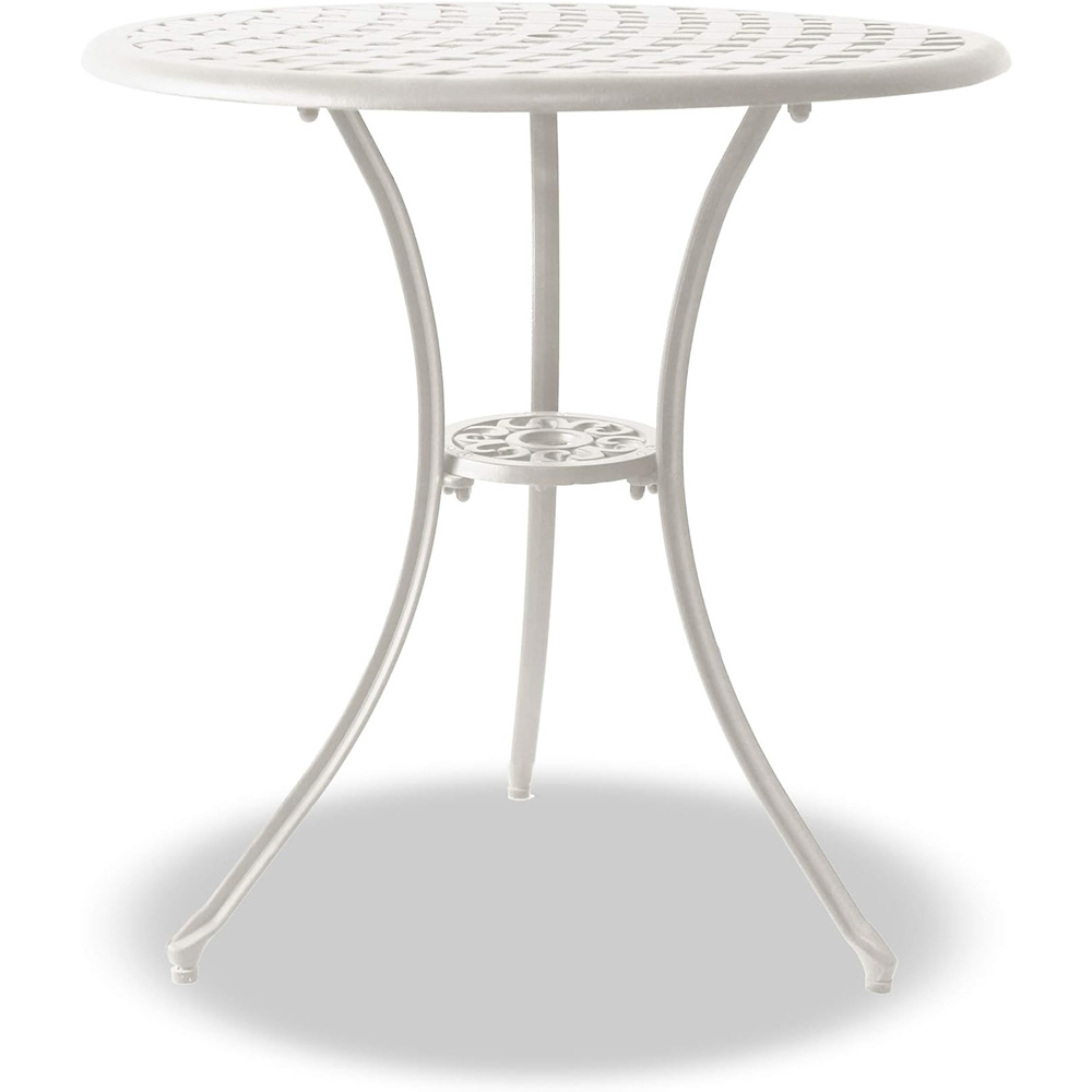 Centurion Oshowa 2 Seater White and Black Cast Aluminium Garden Bistro Set with Cushions Image 6