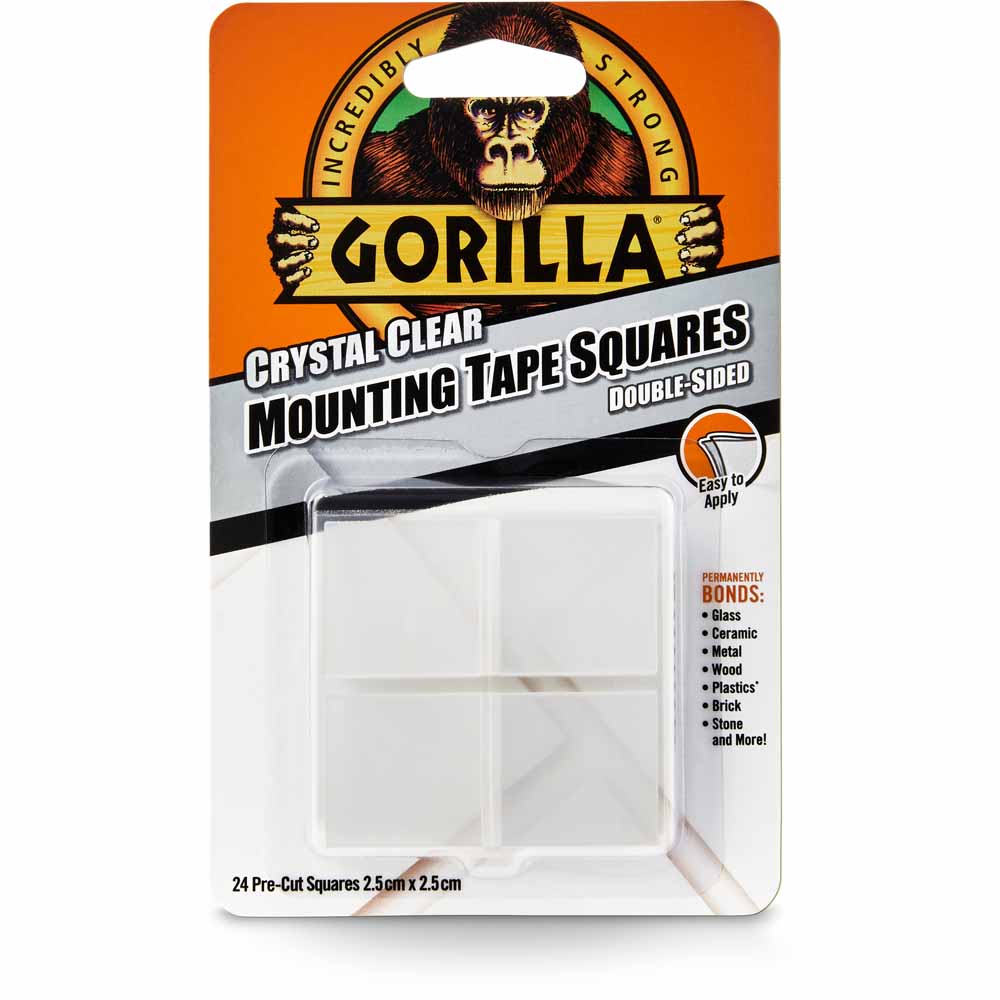Gorilla Mounting Tape Clear Squares 24 pack Image 1
