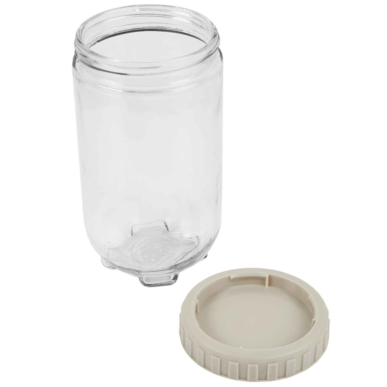 Glass Jar with Secure Lock Function - Clear and Cream / 950ml Image 3