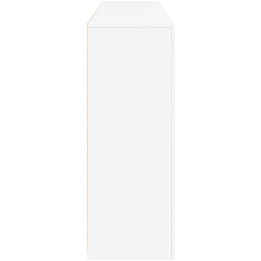 vidaXL 4 Door 3 Shelf White LED Sideboard Image 4