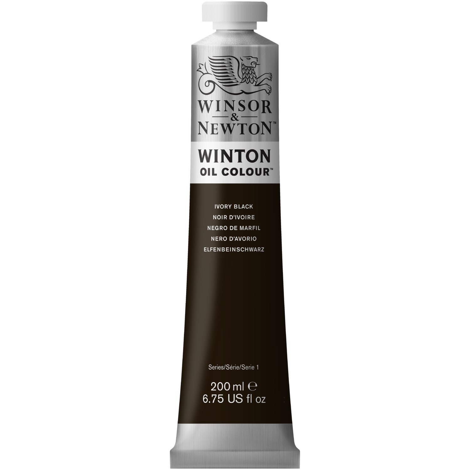 Winsor and Newton 200ml Winton Oil Colours - Ivory Black Image 1