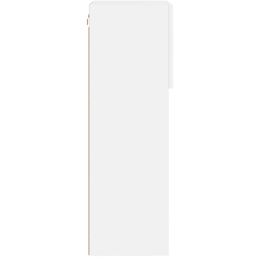 vidaXL Single Door 3 Shelf White Wooden TV Cabinet with LED Set of 2 Image 9
