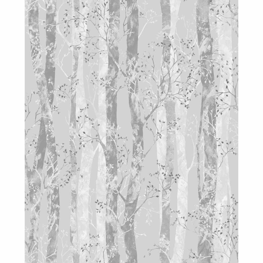 Sublime Dappled Trees Wallpaper Grey/Silver Image 1