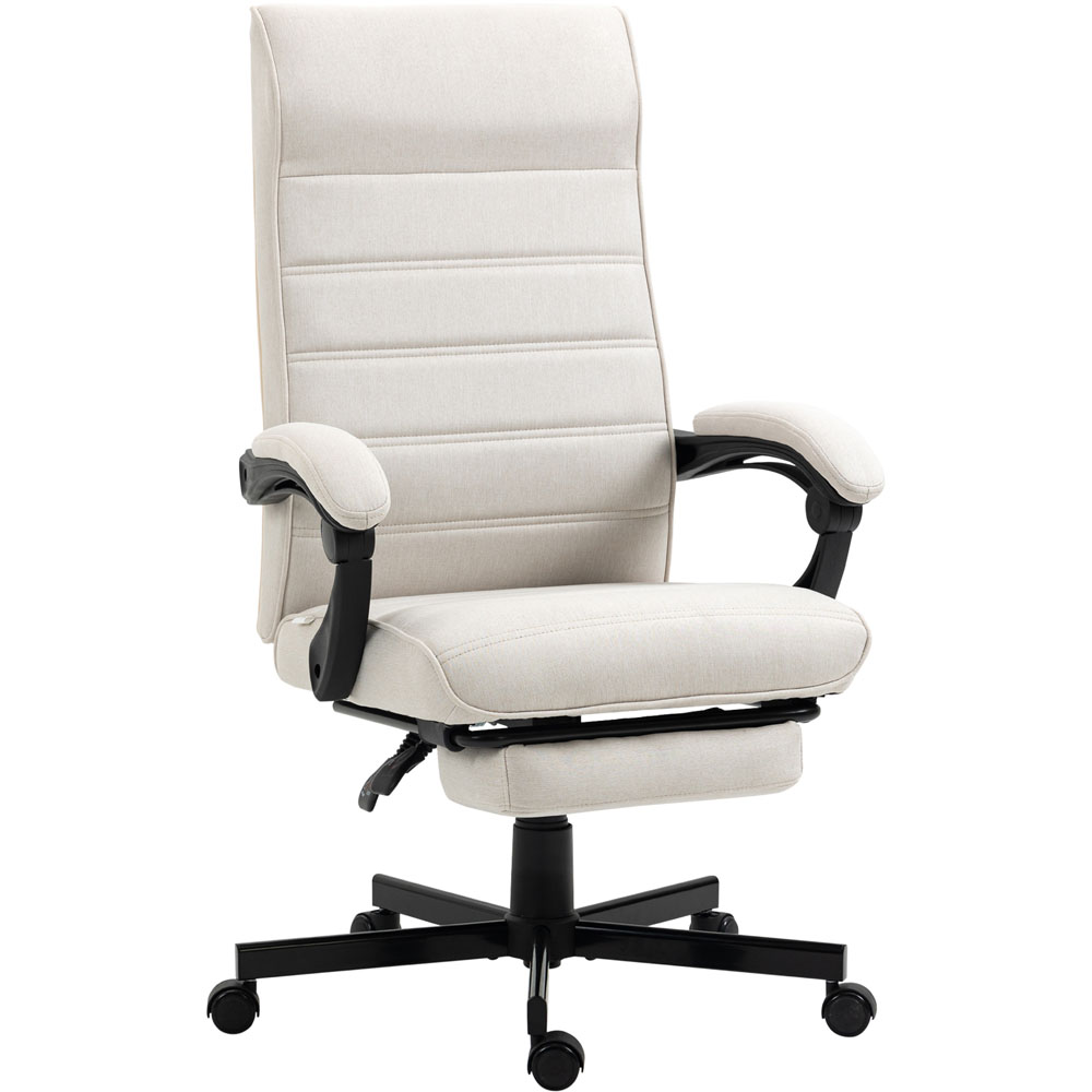 Portland Cream Linen Swivel Office Chair Image 2