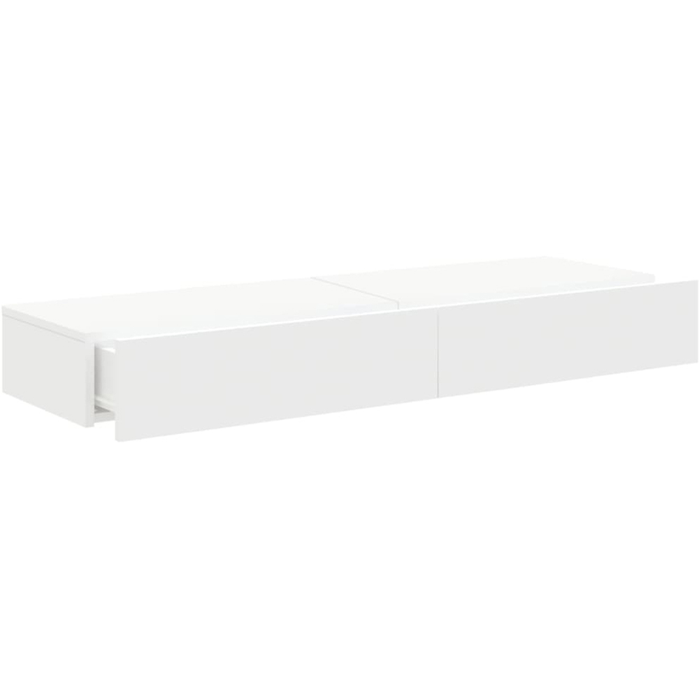 vidaXL Single Drawer White LED TV Cabinet Set of 2 Image 6
