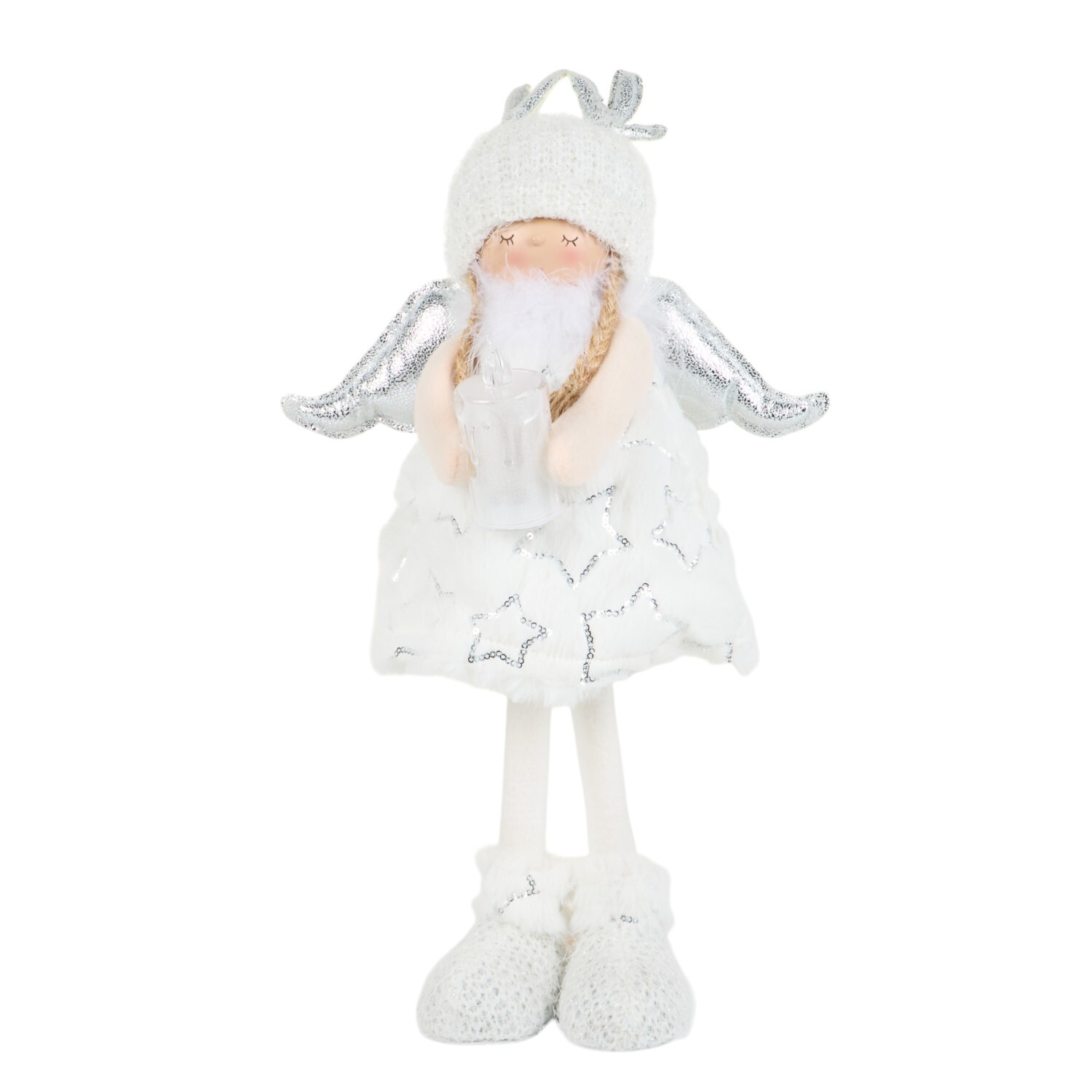 Festive Angel with LED Candle White Image 1