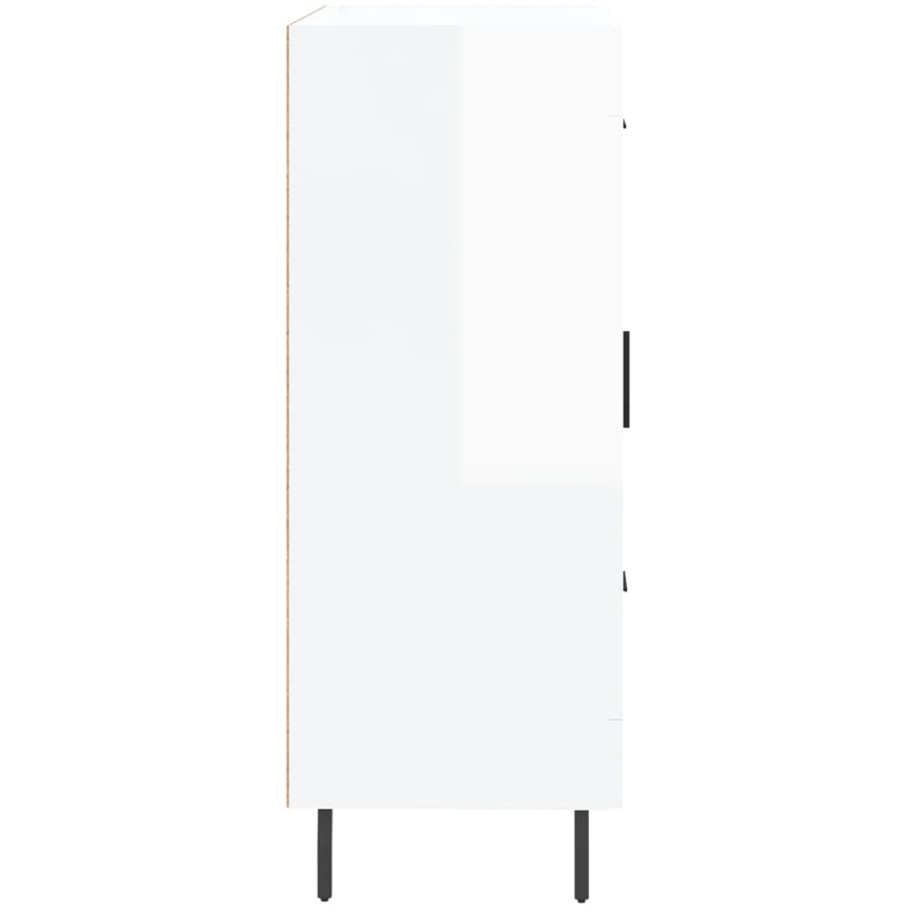 vidaXL Single Door 3 Drawer High Gloss White Sideboard Image 7