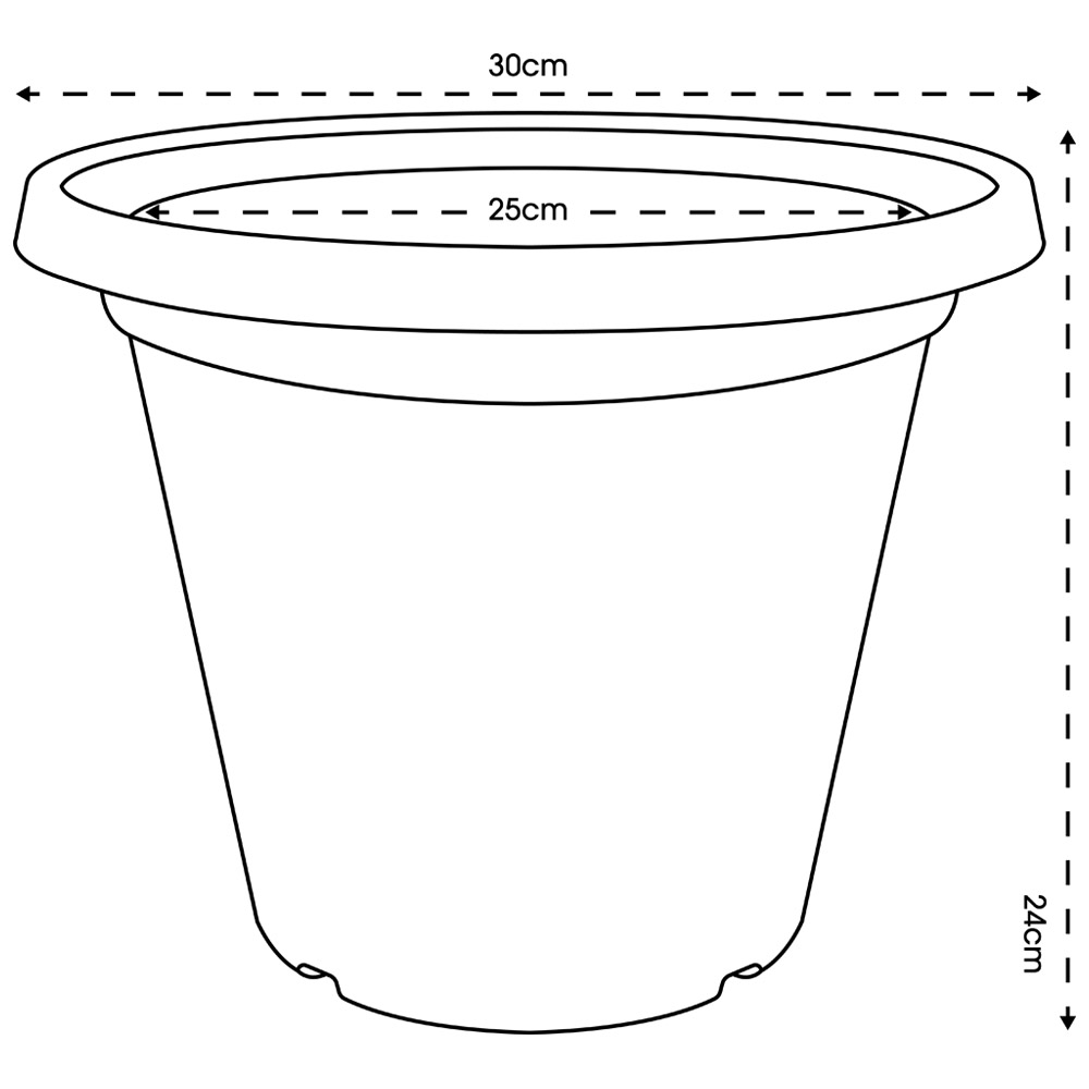 Clever Pots Grey Plastic Round Plant Pot 30cm Image 5