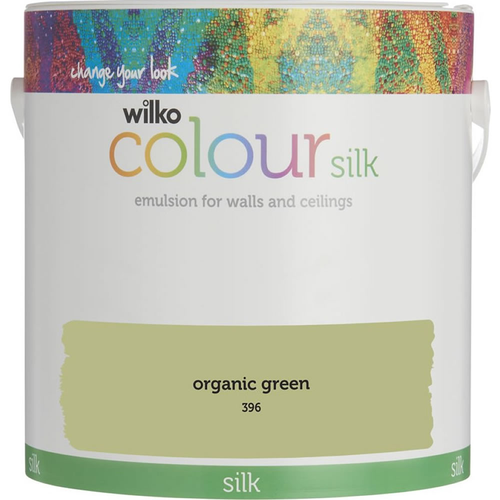 Wilko Organic Green Silk Emulsion Paint 2.5L Image 1