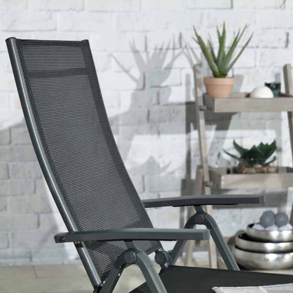 Royalcraft Sorrento Black Folding Recliner Sunlounger Image 9